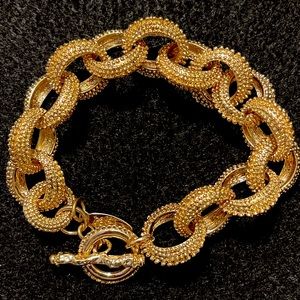 Gold tone chain link bracelet